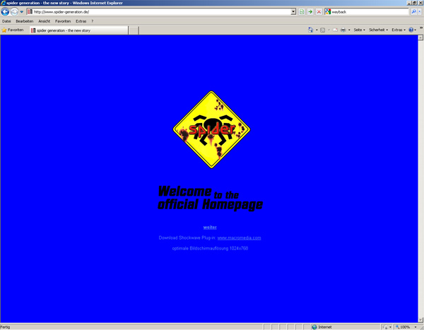 Spider-Webseite 2003